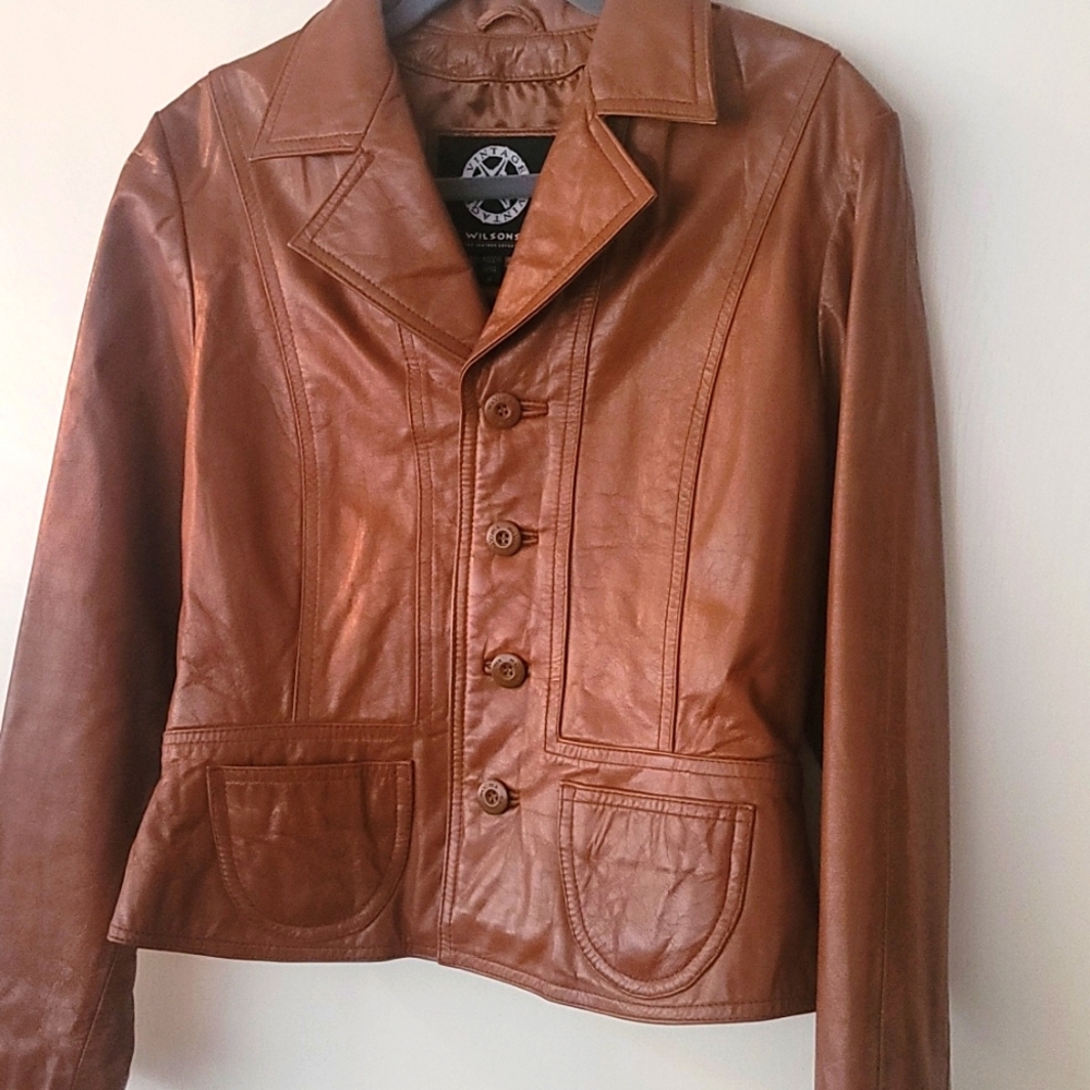 Wilsons Maxima Leather Camel Jacket - image 1